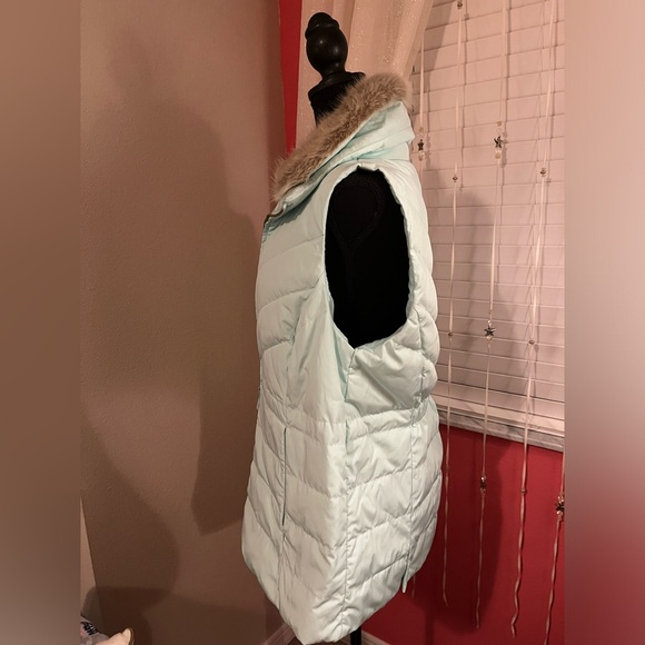 NEW Talbots Mint Faux Fur Puffer Vest size OX plus - Picture 8 of 14